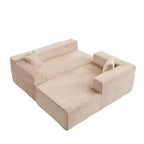 Canapé sectionnel de compression en forme de L Whisen 2 places avec tissu doux en velours côtelé, aucun assemblage requis