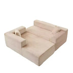 Canapé sectionnel de compression en forme de L Whisen 2 places avec tissu doux en velours côtelé, aucun assemblage requis