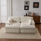 Whisen 2-Piece L-Shaped Sectional Compression Sofa with Soft Corduroy Fabric, No Assembly Required