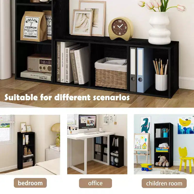 HOMLUX Étagère décorative à 3 cubes, Bibliothèque ouverte, Organisateur de jouets, Horizontale ou verticale