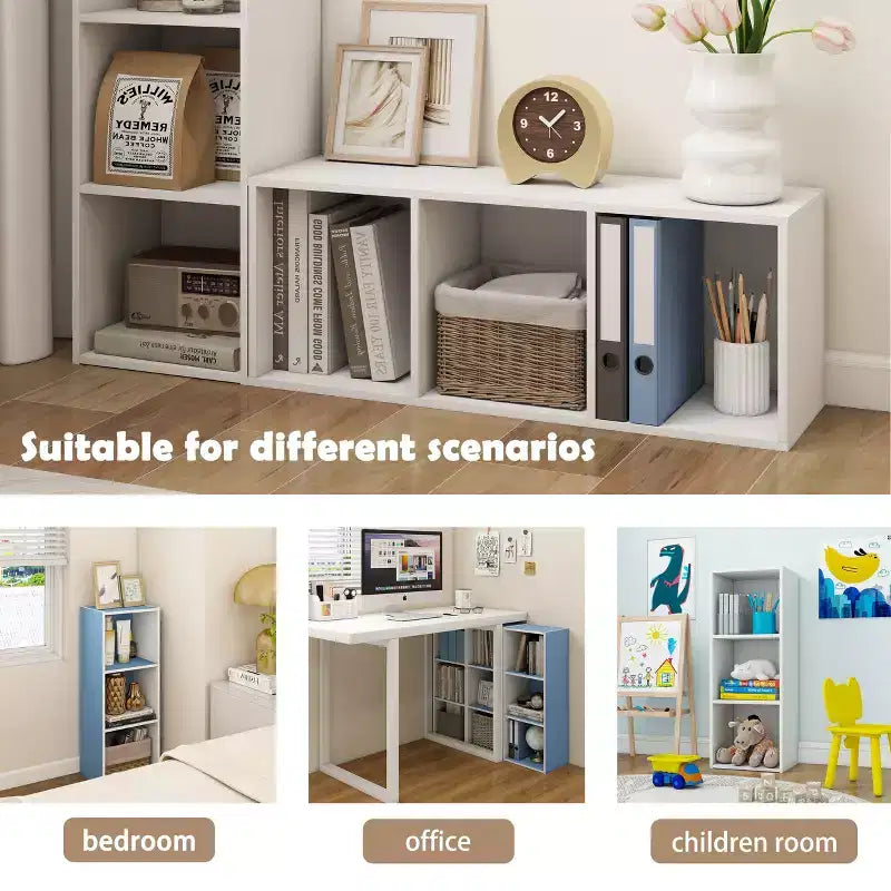 HOMLUX Étagère décorative à 3 cubes, Bibliothèque ouverte, Organisateur de jouets, Horizontale ou verticale
