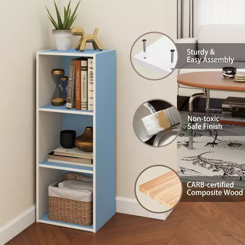 HOMLUX Étagère décorative à 3 cubes, Bibliothèque ouverte, Organisateur de jouets, Horizontale ou verticale