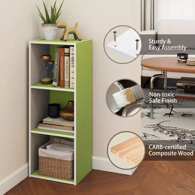 HOMLUX Étagère décorative à 3 cubes, Bibliothèque ouverte, Organisateur de jouets, Horizontale ou verticale