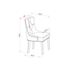 Ensemble de salle à manger 7 pièces HomeStock avec table et chaises Parsons en tissu de lin acajou