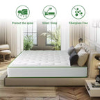 Matelas Hybride Swedrea, Mousse à Mémoire de Forme Respirante Refroidissante (Fermeté Moyenne), en Boîte, Blanc