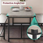 Ensemble de Table à Manger de Ferme CuisinSmart pour 4 Personnes, Ensemble Table de Cuisine de 112 cm avec 2 Bancs, Ensemble Table de Petit Déjeuner Rectangulaire 3 Pièces