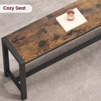Ensemble de Table à Manger de Ferme CuisinSmart pour 4 Personnes, Ensemble Table de Cuisine de 112 cm avec 2 Bancs, Ensemble Table de Petit Déjeuner Rectangulaire 3 Pièces