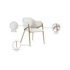 Meridian Furniture, Chaises de salle à manger Nial en tissu bouclé, ensemble de 2