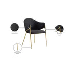 Meridian Furniture, Chaises de salle à manger Nial en tissu bouclé, ensemble de 2
