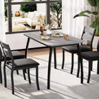 Ensemble de salle à manger pour 4, table de cuisine en bois avec 4 chaises rembourrées, ensemble de salle à manger compact avec design chanfreiné pour petite cuisine ou appartement