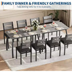 Ensemble de salle à manger pour 4, table de cuisine en bois avec 4 chaises rembourrées, ensemble de salle à manger compact avec design chanfreiné pour petite cuisine ou appartement