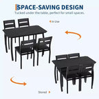 Ensemble de salle à manger pour 4, table de cuisine en bois avec 4 chaises rembourrées, ensemble de salle à manger compact avec design chanfreiné pour petite cuisine ou appartement