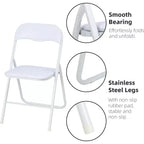 Chaises pliantes, chaises pliantes portables en métal avec coussin pour événements intérieurs et extérieurs, patins antidérapants, chaises empilables