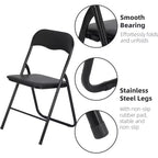 Chaises pliantes, chaises pliantes portables en métal avec coussin pour événements intérieurs et extérieurs, patins antidérapants, chaises empilables