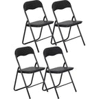 Folding Chairs, Outdoor & Indoor Event Portable Metal Folding Chairs with Cushion, Non-Slip Feet Pads Stackable Chairs