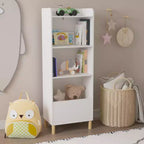 Étagère à Livres 4 Niveaux pour Enfants, Présentoir de Livres pour Enfants, Bibliothèque de Rangement de Jouets pour Chambre d'Enfant, Salle de Jeux, Crèche