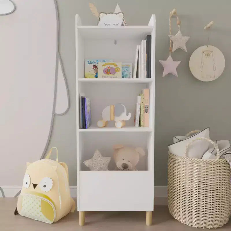 Étagère à Livres 4 Niveaux pour Enfants, Présentoir de Livres pour Enfants, Bibliothèque de Rangement de Jouets pour Chambre d'Enfant, Salle de Jeux, Crèche