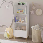 Étagère à Livres 4 Niveaux pour Enfants, Présentoir de Livres pour Enfants, Bibliothèque de Rangement de Jouets pour Chambre d'Enfant, Salle de Jeux, Crèche
