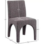 Meridian Furniture, Chaises de salle à manger en tissu texturé lin Gramercy, lot de 2