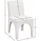 Meridian Furniture, Chaises de salle à manger en tissu texturé lin Gramercy, lot de 2