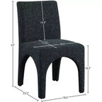 Meridian Furniture, Chaises de salle à manger en tissu texturé lin Gramercy, lot de 2