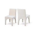 Meridian Furniture,Gramercy Linen Textured Fabric Dining Chair, Set of 2