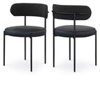 Meridian Furniture,Beacon Vegan Leather and Boucle Fabric Dining Chair, Set of 2