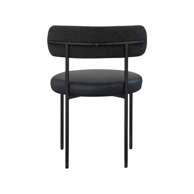 Meridian Furniture, Chaises de salle à manger Beacon en cuir vegan et tissu bouclé, lot de 2