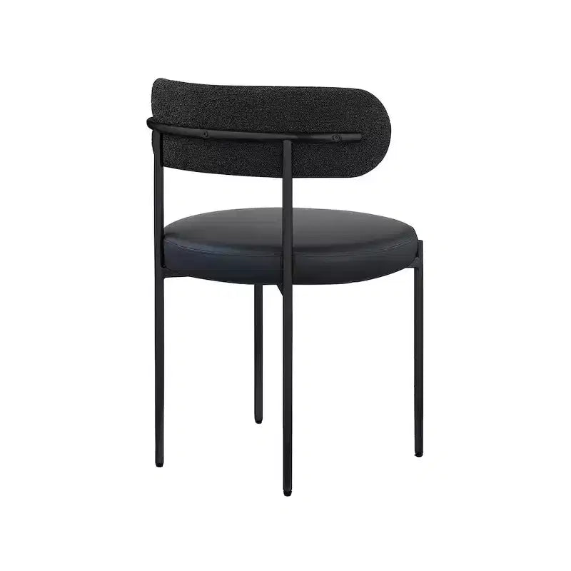 Meridian Furniture, Chaises de salle à manger Beacon en cuir vegan et tissu bouclé, lot de 2