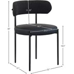 Meridian Furniture, Chaises de salle à manger Beacon en cuir vegan et tissu bouclé, lot de 2