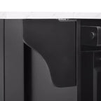 Îlot de cuisine Whisen 50,7, meuble poubelle inclinable, organiseur coulissant, 5 roulettes et abattant