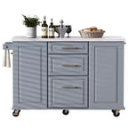 Îlot de cuisine Whisen 50,7, meuble poubelle inclinable, organiseur coulissant, 5 roulettes et abattant