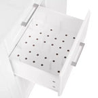 Îlot de cuisine Whisen 50,7, meuble poubelle inclinable, organiseur coulissant, 5 roulettes et abattant
