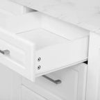 Îlot de cuisine Whisen 50,7, meuble poubelle inclinable, organiseur coulissant, 5 roulettes et abattant