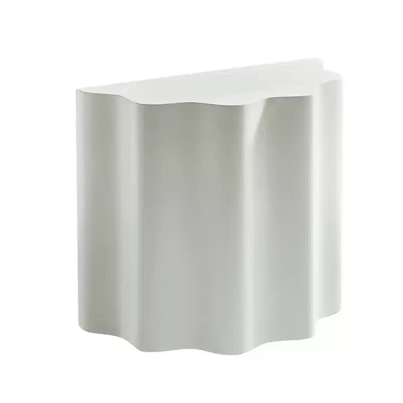 Table basse en fibre de verre lot de 2 tables d'appoint table d'appoint table basse de salon table basse de centre, design à bord ondulé, beige, sans assemblage - ModernLuxe