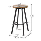 Tabourets de bar pivotants sans dossier GDFStudio Malia en pin et fer de 80 cm (Lot de 2)
