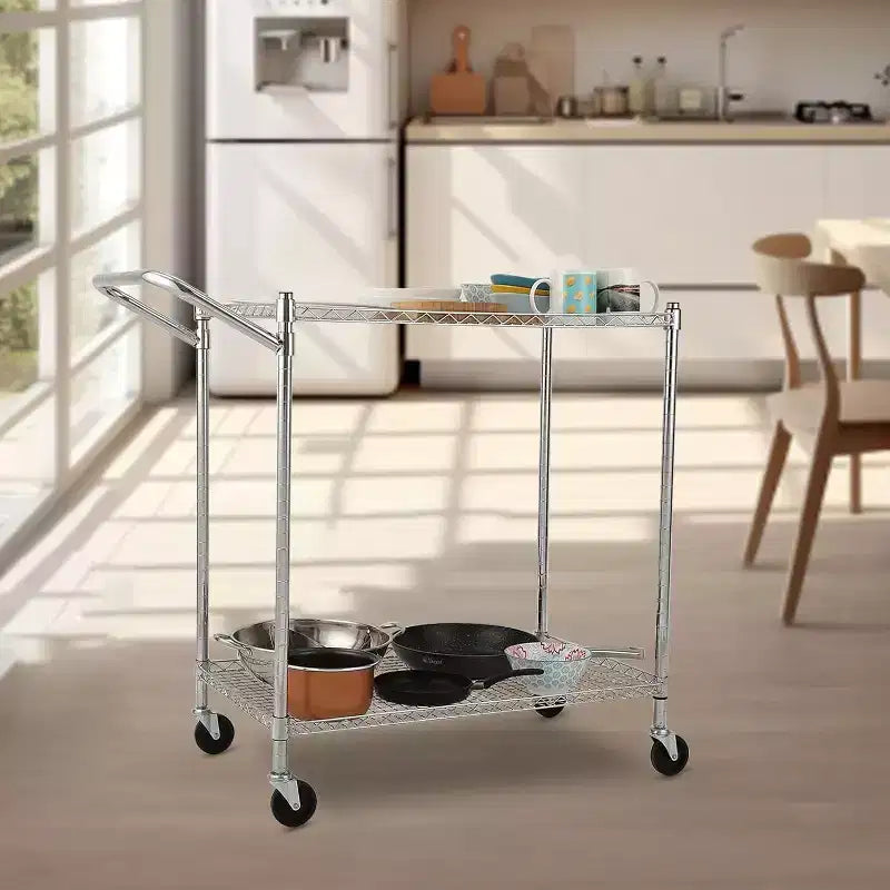 Chariot de cuisine, chariot de rangement amovible en métal avec roues et poignée, chariots utilitaires de qualité commerciale, cuisine, atelier