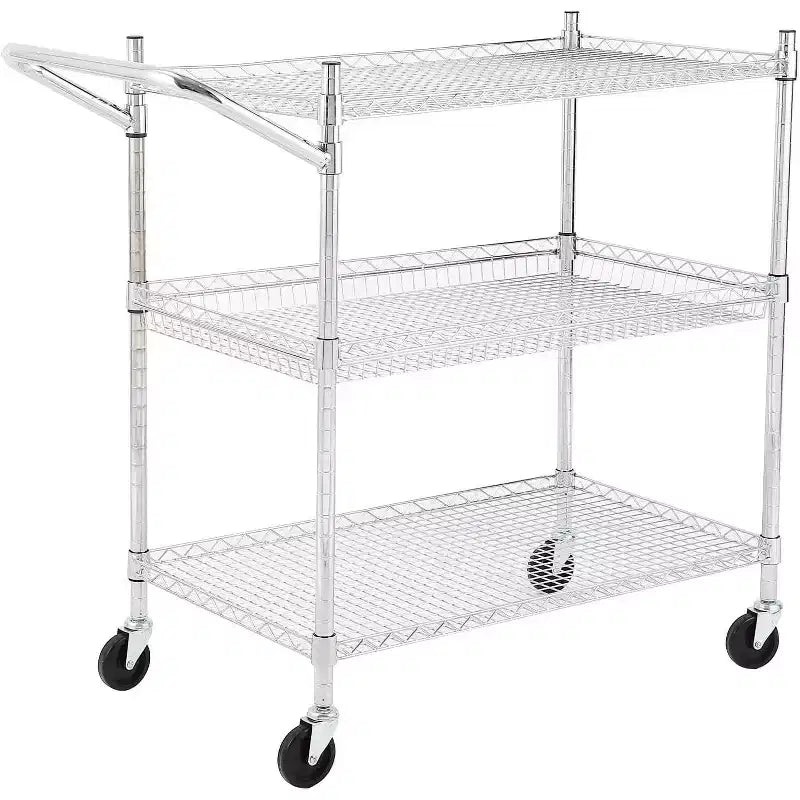 Kitchen Utility Cart, Metal Removable Storage Cart with Wheels and Handle, Commercial Grade Utility Cars, Kitchen, Workshop