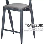 Lot de 2 tabourets de bar en métal Acekool - Bleus, hauteur comptoir avec dossier