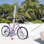 NAYSAYE Vélo de plage 7 vitesses 26 pouces, cadre en acier pour femme, pour des balades confortables, violet, 69,96*28,32*43,2