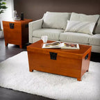 Table basse coffre à couvercle relevable Pyramid – Marron – SEI