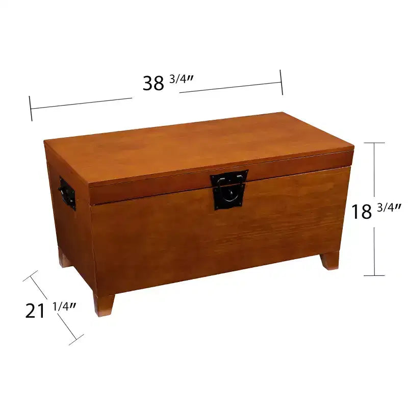 Table basse coffre à couvercle relevable Pyramid – Marron – SEI