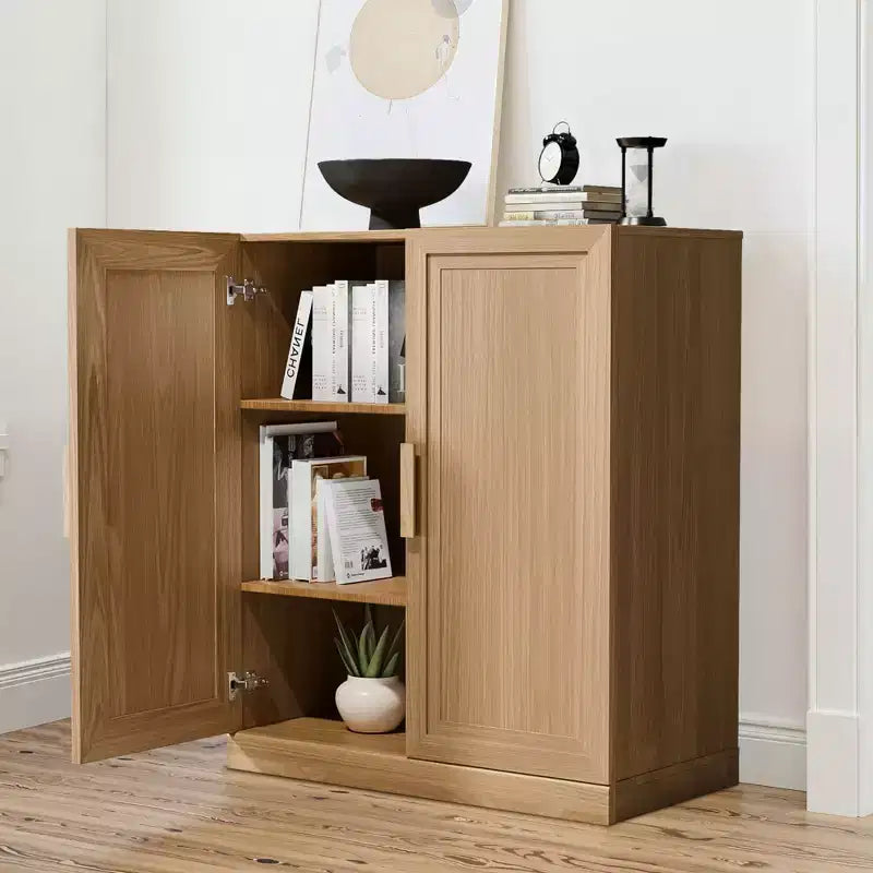 Armoire de rangement Adam noire aspect bois (36x31x16)