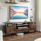 GustoWave Meuble TV industriel 70 pouces, centre de divertissement avec rangement et tiroirs pour salon, marron rustique