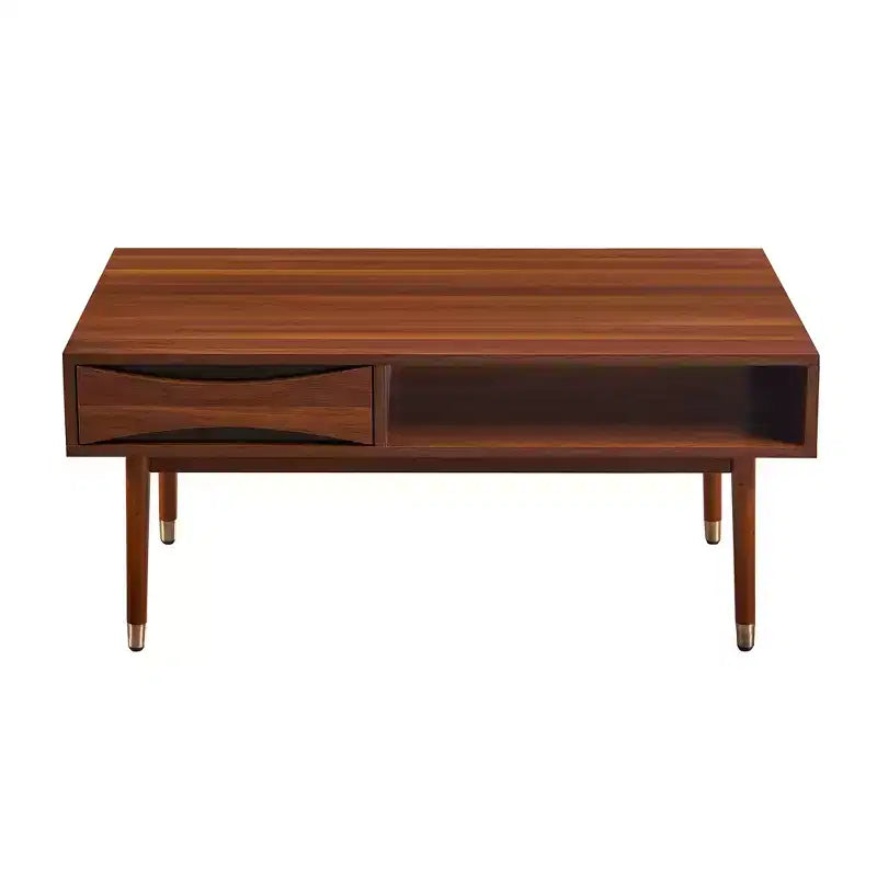 Table basse moderne du milieu du siècle avec tiroir et étagère Teamson Home Dawson