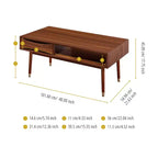 Table basse moderne du milieu du siècle avec tiroir et étagère Teamson Home Dawson