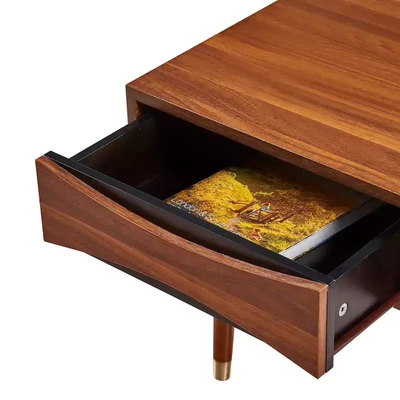 Table basse moderne du milieu du siècle avec tiroir et étagère Teamson Home Dawson