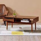 Table basse moderne du milieu du siècle avec tiroir et étagère Teamson Home Dawson