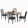 Dining Table and Chairs Set - Modern Dining Furniture, Comfortable Dining Chairs, Stylish Cut Corner Design, Durable MDF Construction