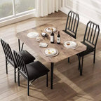 Ensemble Table et Chaises de Salle à Manger - Mobilier de Salle à Manger Moderne, Chaises Confortables, Design Élégant à Pans Coupés, Construction Durable en MDF